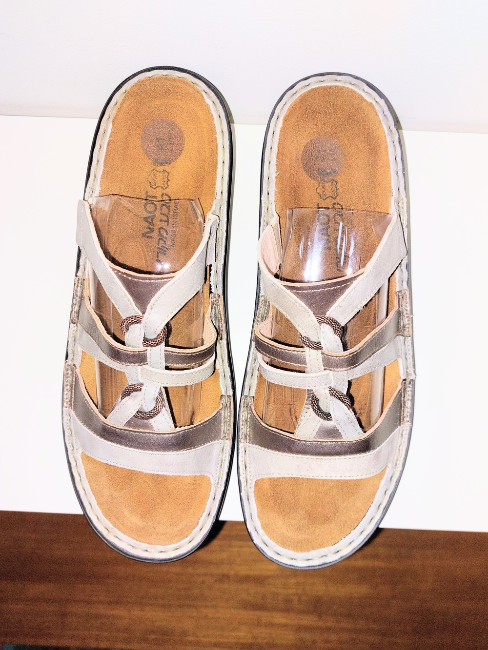 Naot Beige and Brown Strappy Comfort Sandals